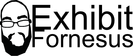 The logo for Exhibit Fornesus, featuring a stylized version of Fornesus's face and the words 'Exhibit Fornesus'.